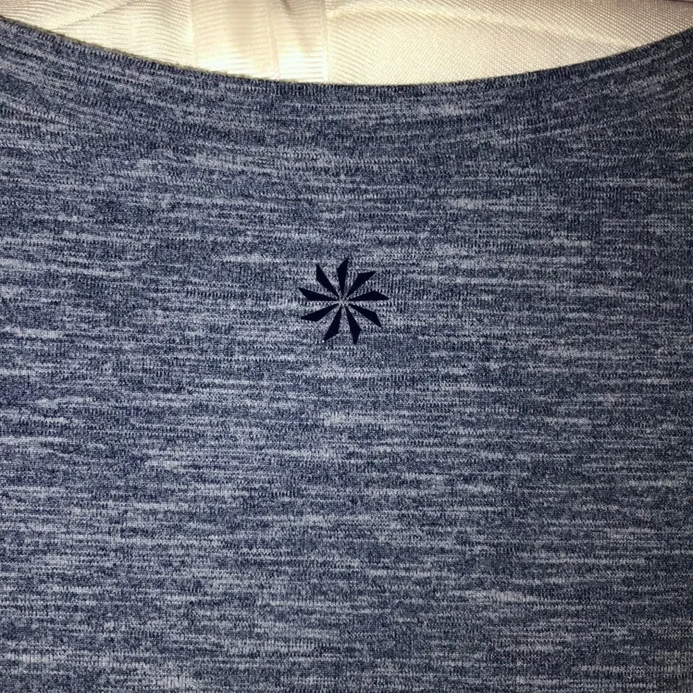 Athleta GIRL 16/XXL Heather Blue Blush Pink Cuffed Short Sleeve High Low Tee